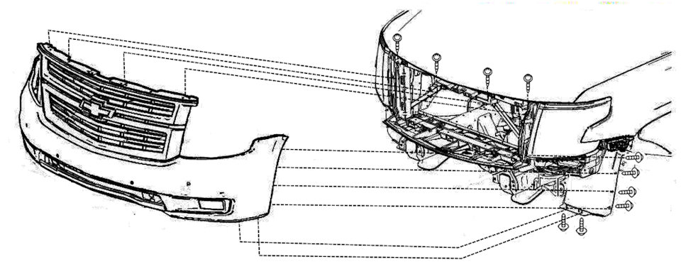 Схема демонтажа бампера