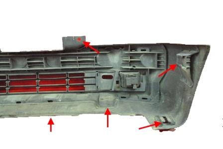 punti di attacco paraurti anteriore Alfa Romeo 145 (146)