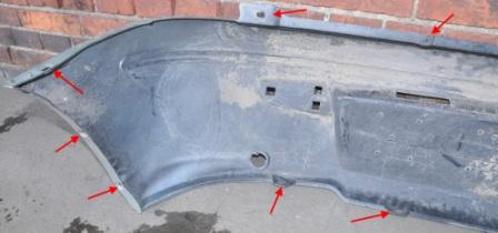 punti di fissaggio paraurti posteriore Alfa Romeo 145 (146)