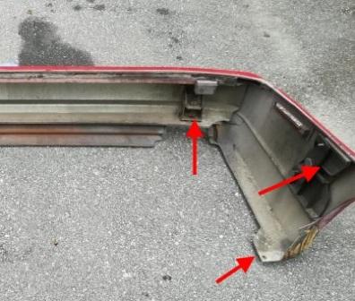 punti di attacco paraurti posteriore Alfa Romeo 164