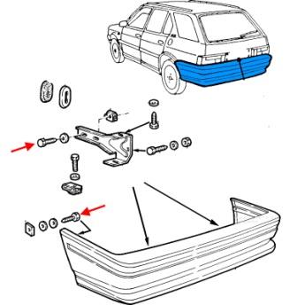 Schéma de montage du pare-chocs arrière Alfa Romeo 33