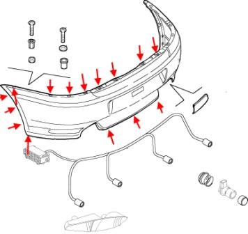 Schema montaggio paraurti posteriore Alfa Romeo GT