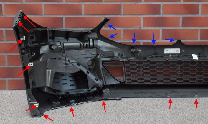 Punti di fissaggio del paraurti anteriore BMW Serie 8 (G14, G15, G16)