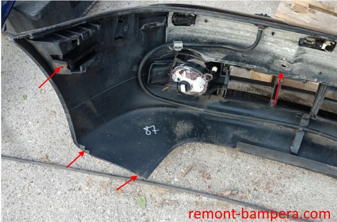 punti di fissaggio paraurti anteriore BMW Serie 5 IV (E39) (1995-2004)