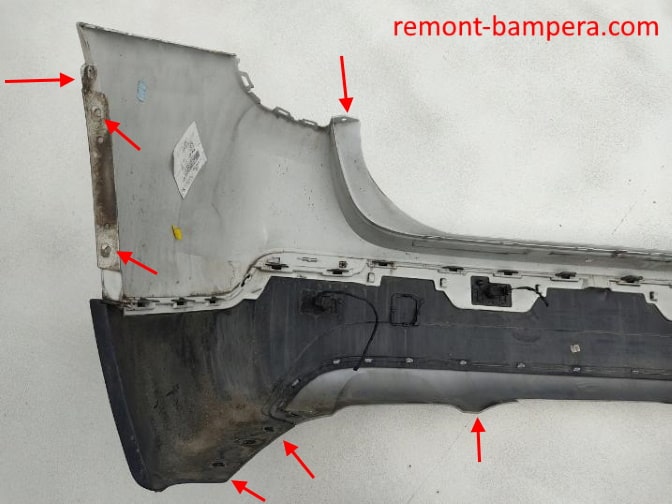 punti di fissaggio paraurti posteriore BMW X1 I (E84) (2009-2015)