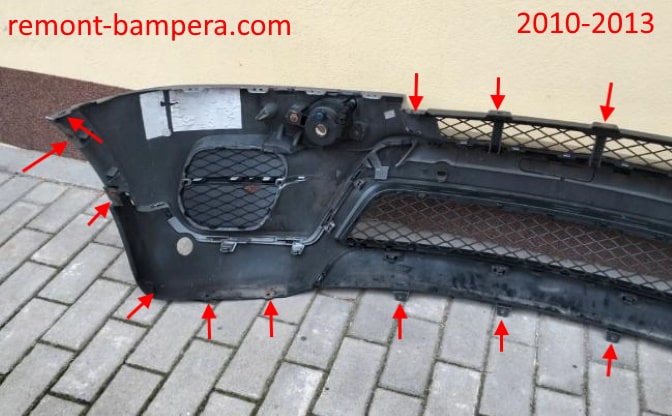 punti di fissaggio paraurti anteriore BMW X5 II (E70) (2010-2013)