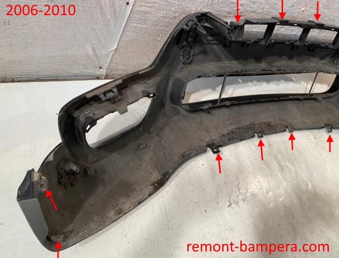 punti di fissaggio paraurti anteriore BMW X5 II (E70) (2006-2013)