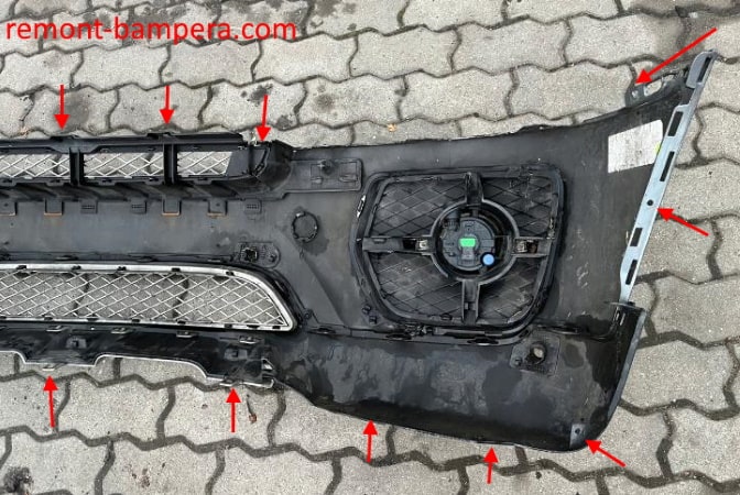 punti di fissaggio paraurti anteriore BMW X6 I (E71) (2007-2014)