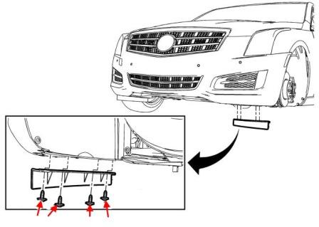 схема крепления переднего бампера Cadillac ATS