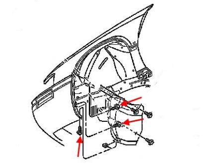 Montageplan für vordere Stoßstange Cadillac Eldorado (1992-2002)