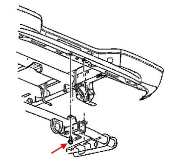 Montageplan für die hintere Stoßstange Cadillac Escalade GMT800 (2002-2006)