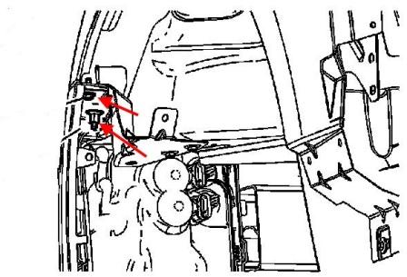 Schema montaggio paraurti anteriore Cadillac SRX (2004-2010)