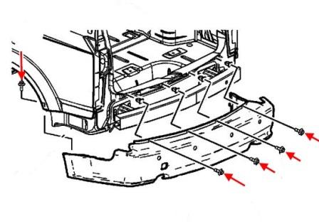 Schema montaggio paraurti posteriore Cadillac SRX (2004-2010)