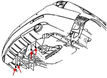 schema montaggio paraurti posteriore Cadillac SRX (2009-2016)