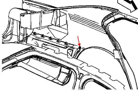 Schema di montaggio del paraurti posteriore Cadillac STS