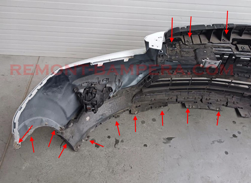 Chevrolet Tracker / Trax (2013–2022) Front Bumper Mounting Locations