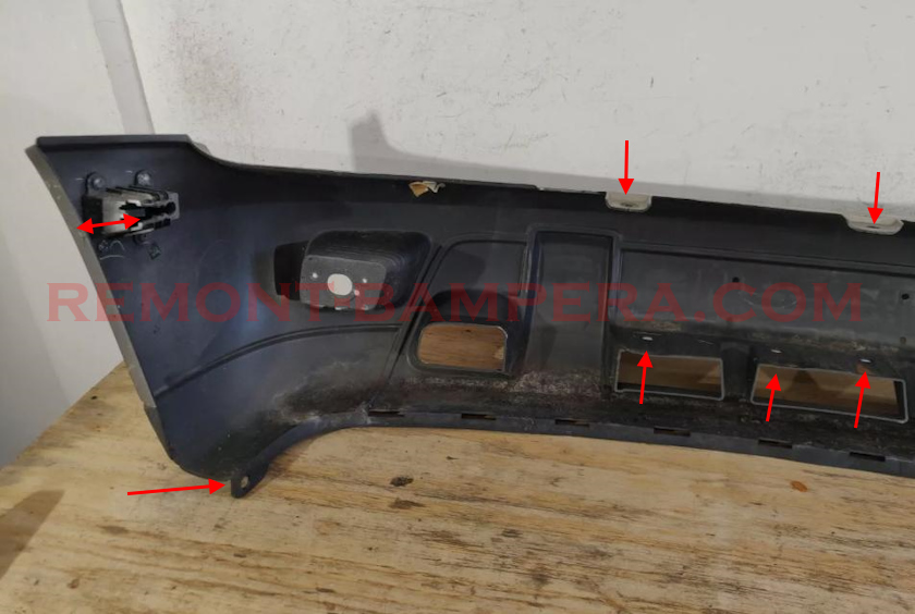 Chevrolet TrailBlazer I (2002–2009) Front Bumper Mounting Locations