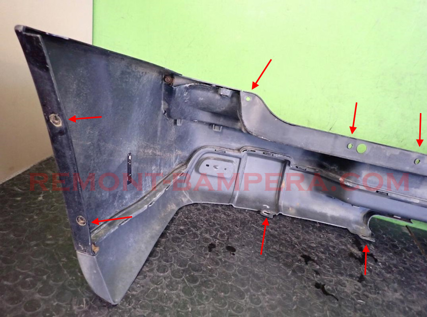 Chevrolet TrailBlazer I (2002–2009) Rear Bumper Mounting Locations