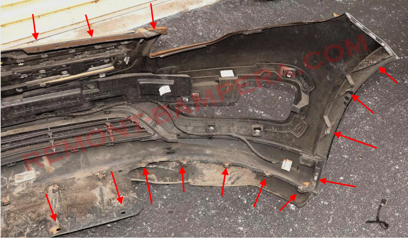 Chevrolet Volt I (2011–2015) Front Bumper Mounting Locations