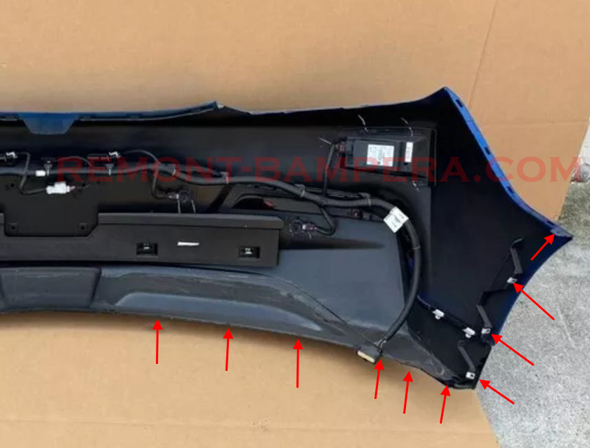 Chevrolet Volt II rear bumper mounting locations (2016–2019)