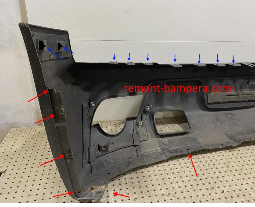 emplacements de montage pour le pare-chocs avant Chevrolet Avalanche I (2002-2006)