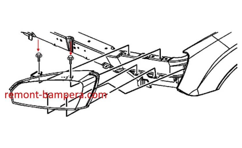 Schéma de montage des phares Chevrolet Malibu VI (2004-2007)