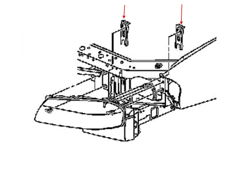 Схема крепления фары Chevrolet Monte Carlo VI (2000-2008)