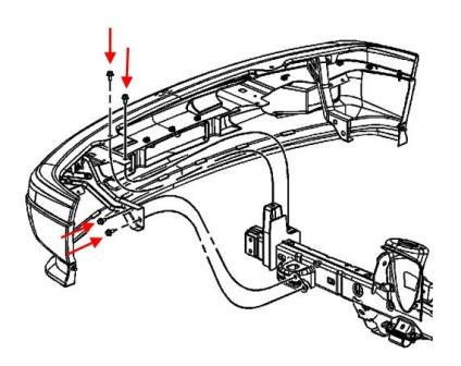 front bumper mounting scheme Chevrolet Colorado (2004-2012)