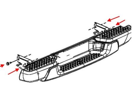 rear bumper mounting scheme Chevrolet Colorado (2004-2012)