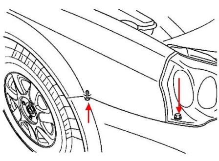 front bumper mounting scheme Chevrolet Epica (2003-2006)