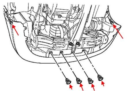 front bumper mounting scheme Chevrolet Epica (2003-2006)