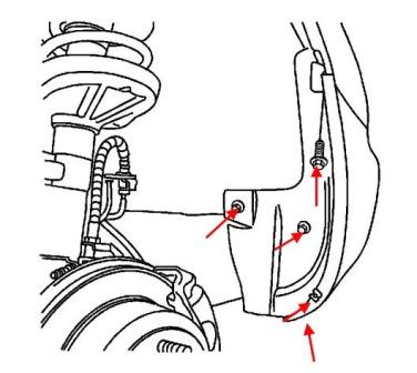 rear bumper mounting scheme Chevrolet Epica (2003-2006)