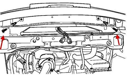 схема крепления заднего бампера Chevrolet Lacetti J200 (Nubira, Optra) (2002-2012)