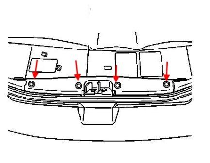 схема крепления заднего бампера Chevrolet Metro (1995-2001)