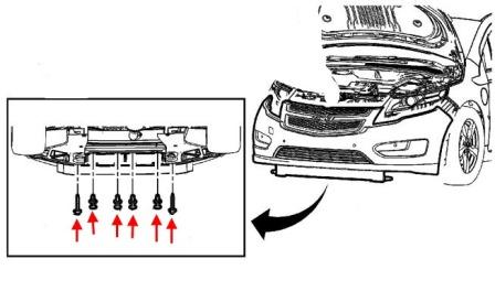 схема крепления переднего бампера Chevrolet Volt