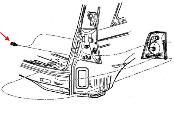 Chrysler Pacifica CS I (2003-2008) rear light attachment diagram