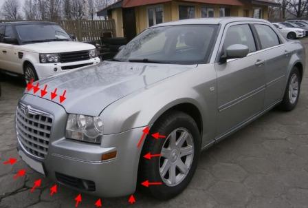 front bumper attachment points Chrysler 300 C (2004-2010)