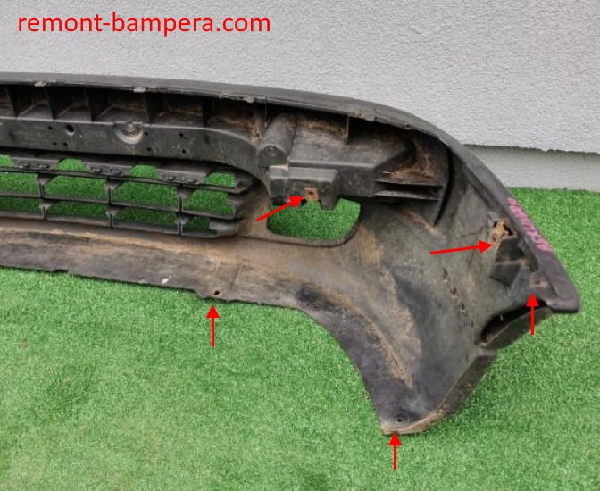 front bumper attachment points Citroen Berlingo I M49 (1992-2002)