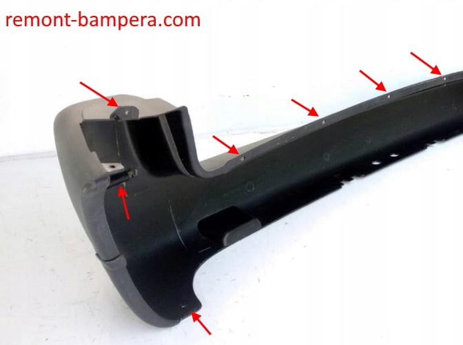 rear bumper attachment points Citroen Berlingo I M49 (1992-2002)