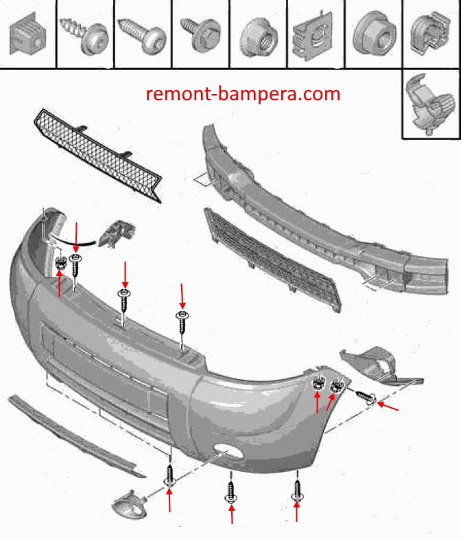 Montageschema Frontstoßstange Citroen Berlingo I M59 (2003-2012)