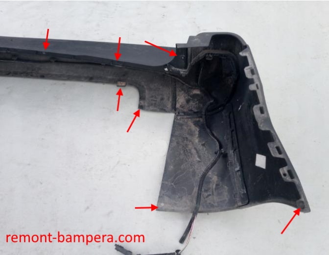 rear bumper attachment points Citroen Berlingo II B9 (2008-2022)