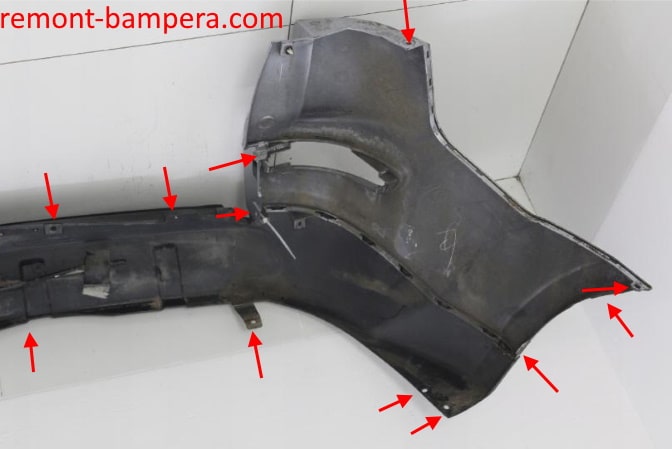 rear bumper attachment points Citroen C-Crosser (2007-2013)