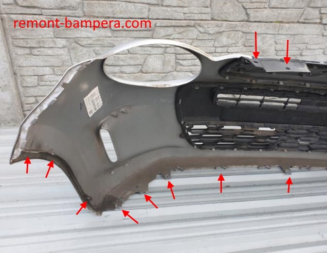 front bumper attachment points Citroen C1 II (2014-2022)