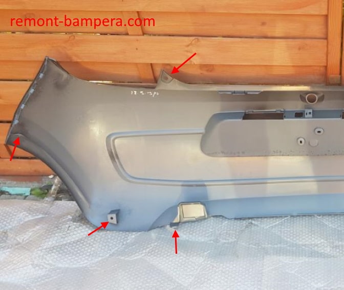 rear bumper attachment points Citroen C1 II (2014-2022)