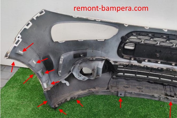 front bumper attachment points Citroen C4 Cactus I (2014-2023)