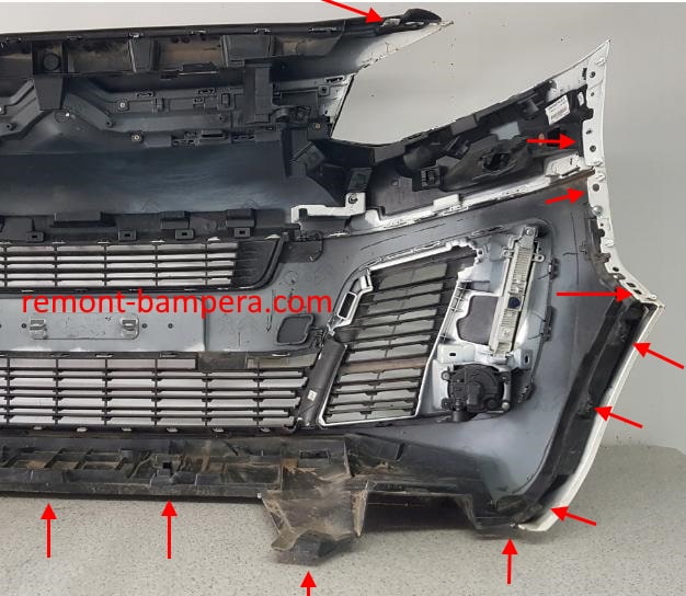 front bumper attachment points Citroen Jumpy (Dispatch) III (2016-2023)