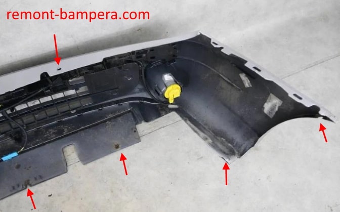 attachment points of the front bumper Citroen Xsara (2000-2006)