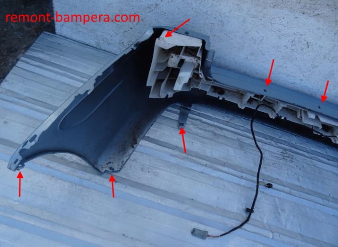 rear bumper attachment points Citroen Xsara (2000-2006)