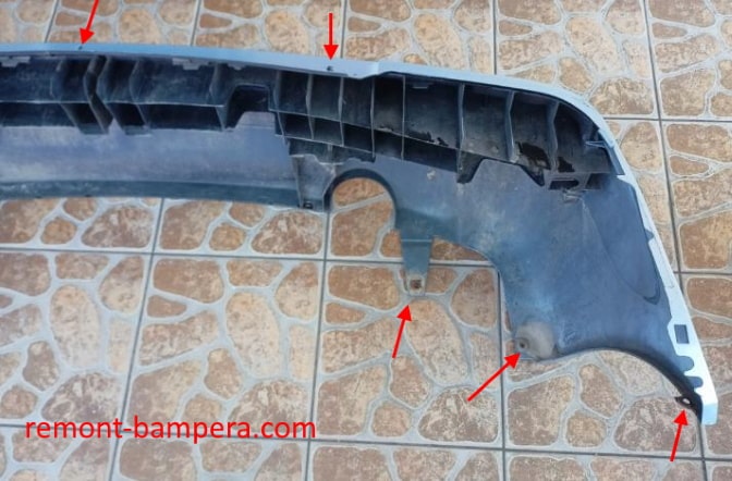 rear bumper attachment points Citroen Xsara (2000-2006)