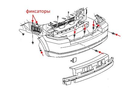 Schéma de montage du pare-chocs arrière Dodge Caliber